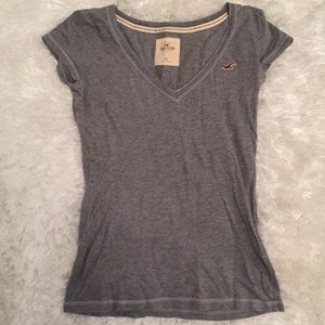 Grey Hollister v neck tee